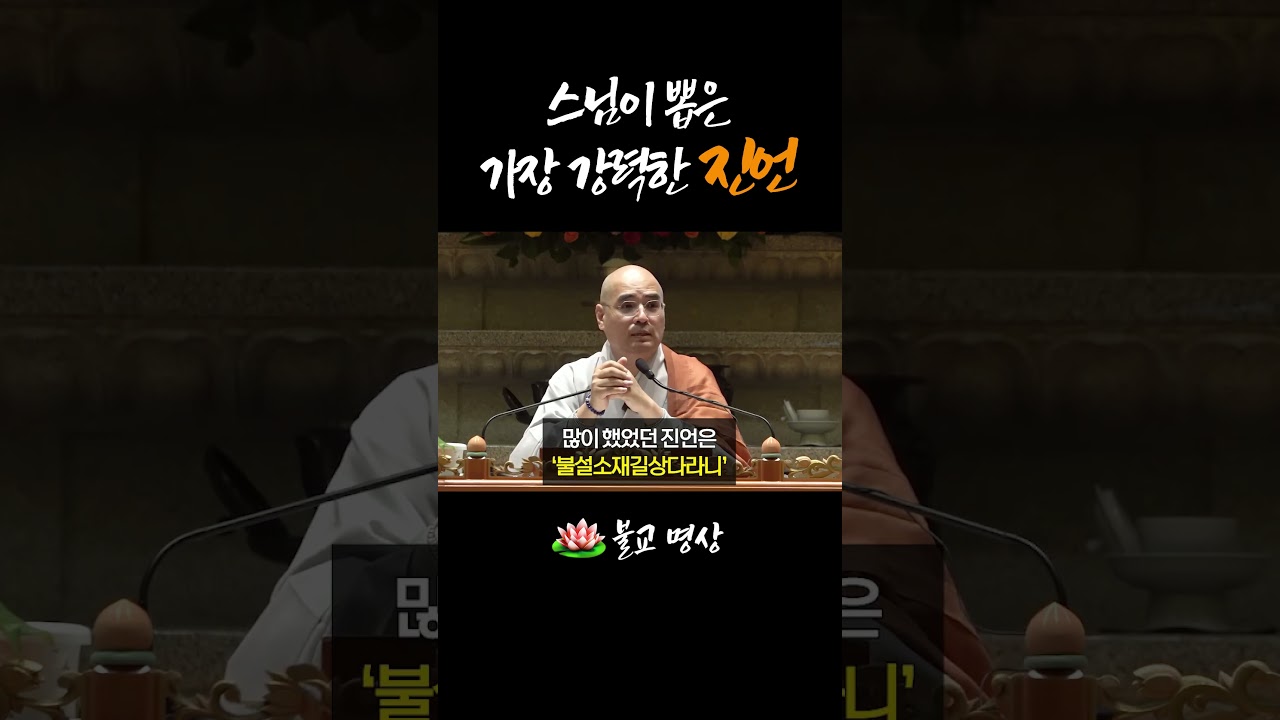 스님이 뽑은 가장 강력한 진언🕉️ #불교 #진언