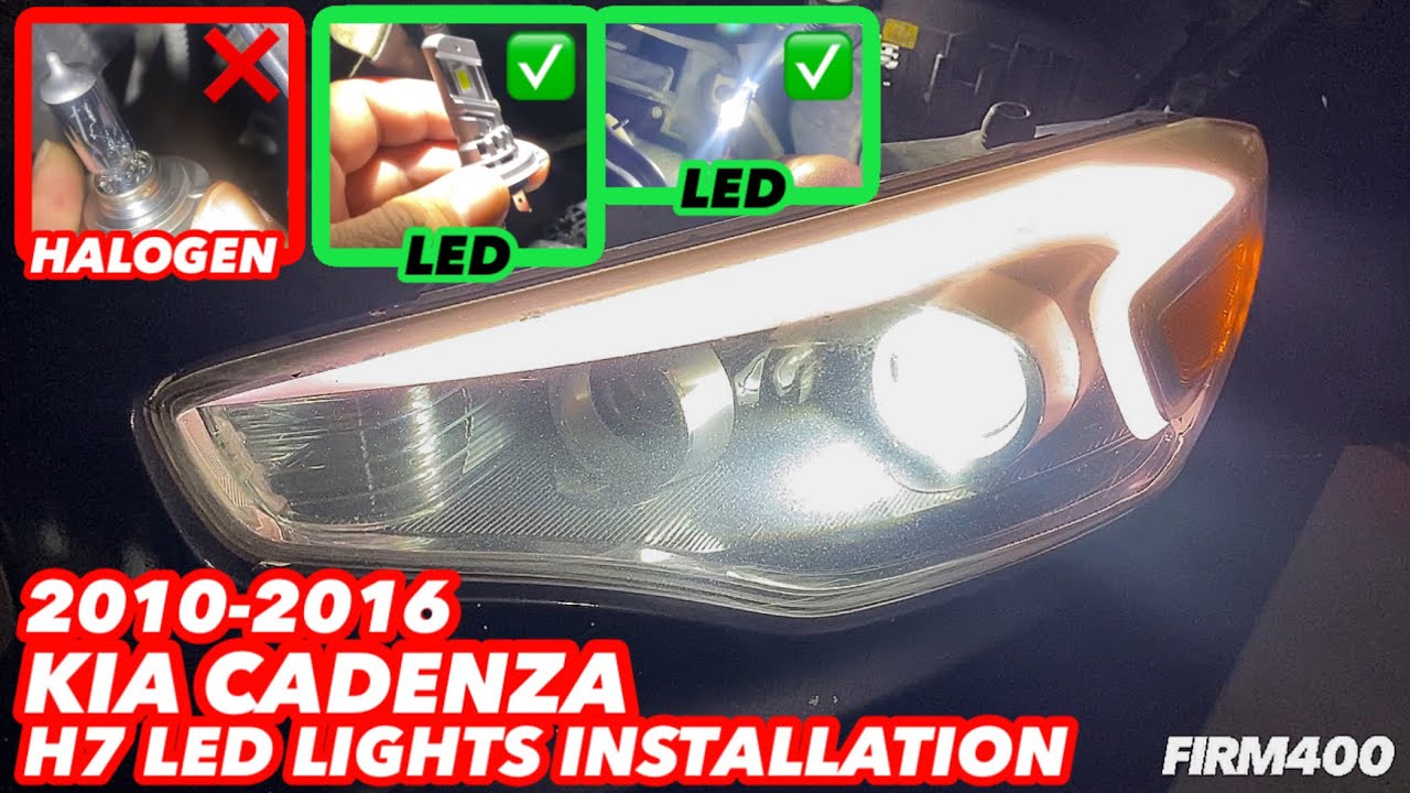 2010-2016 KIA CADENZA H7 LED LIGHTS LOW BEAM INSTALLATION 