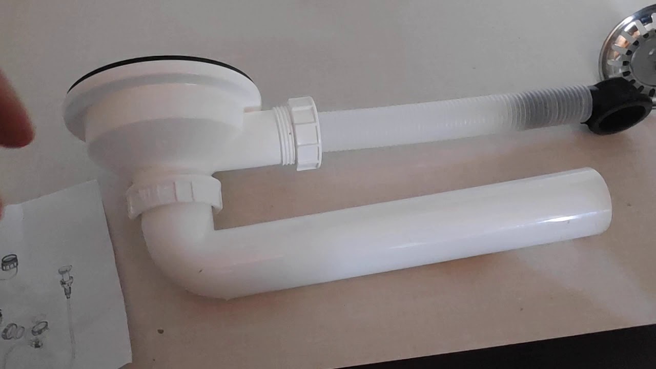Montage tuyau siphon - bond évier 