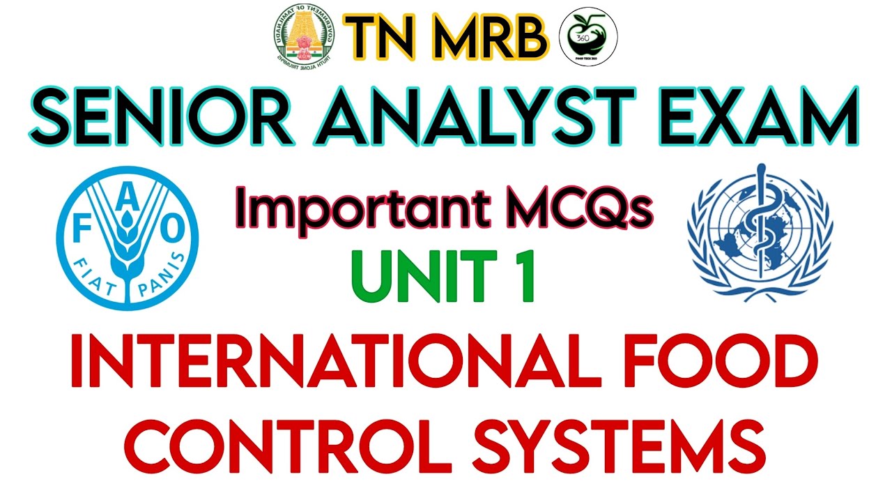 International Food Control System - Important MCQs | TN MRB Senior Analyst Exam MCQs ✅