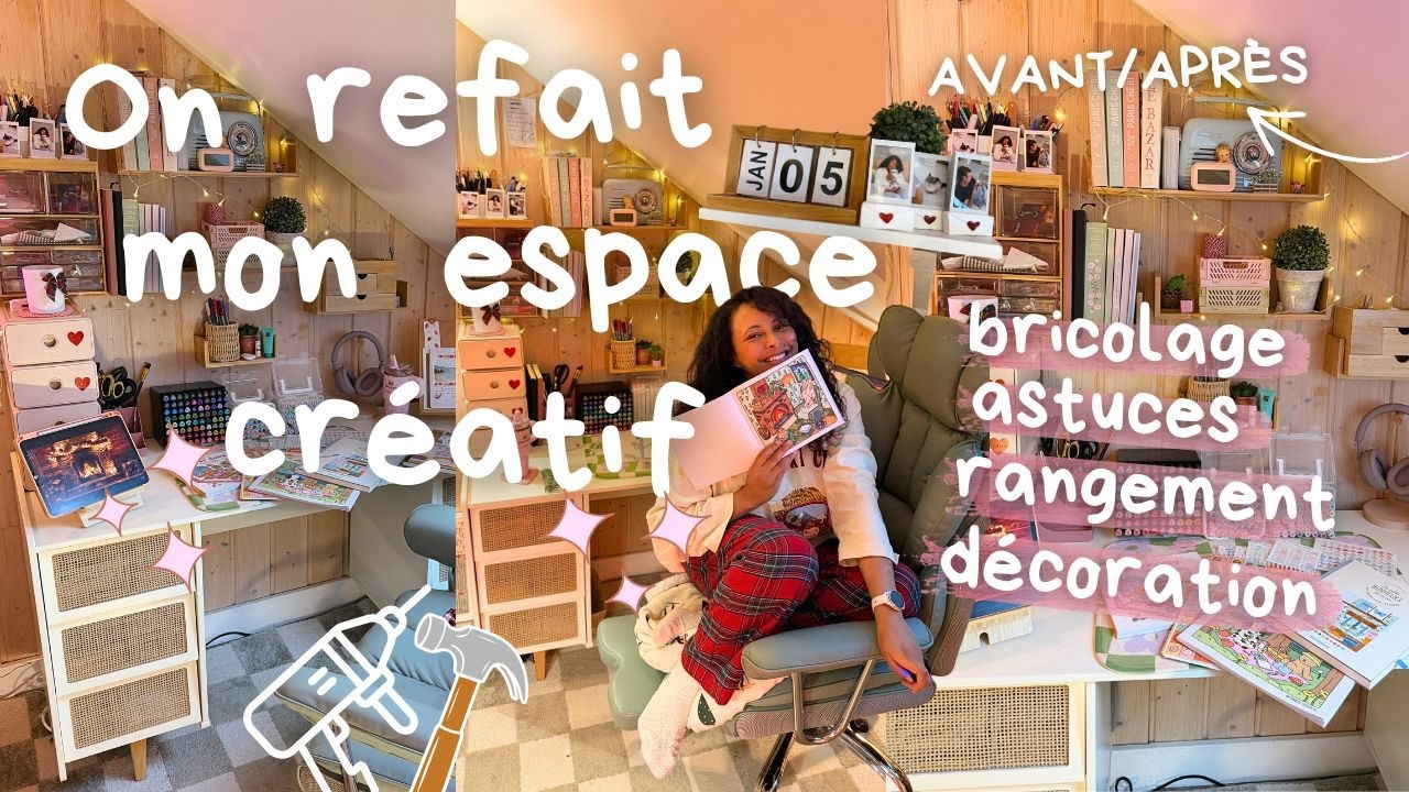 Profiter de l'hiver pour transformer un petit espace en bureau créatif cosy (avant / après)