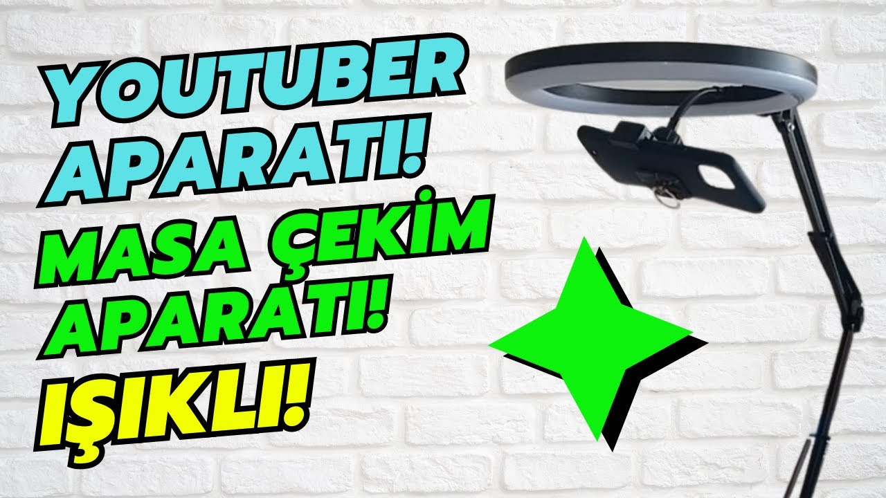 Işıklı Tepe Çekim Tripod! Tepe Çekim İçin Telefon Tutucu! Masa Üstü Çekim İçin Telefon Tutucu!