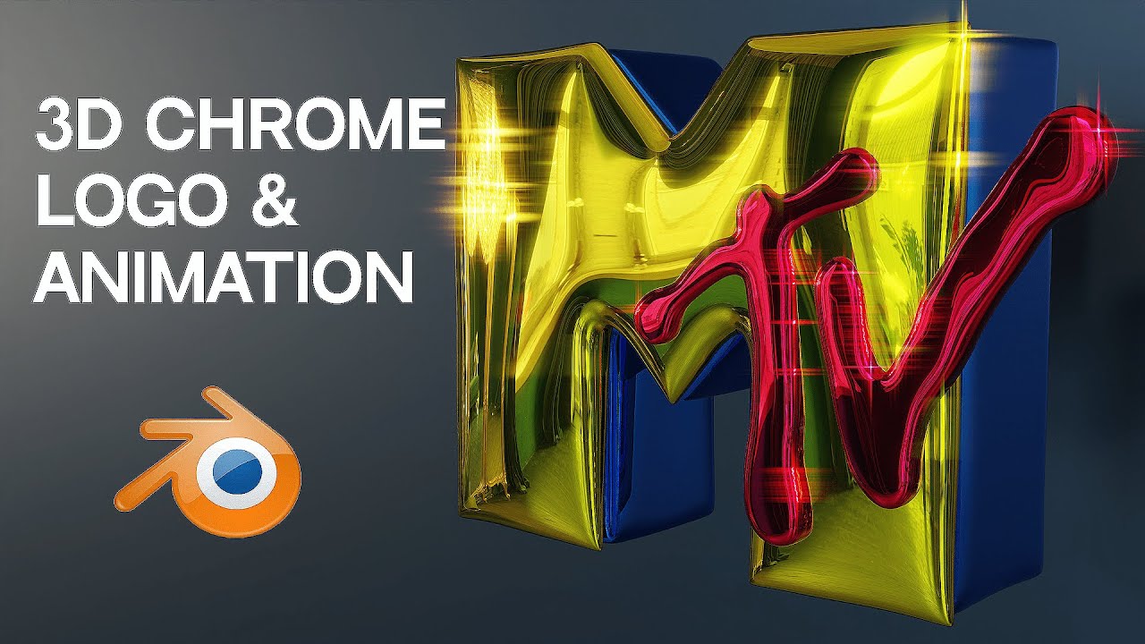 3D CHROME LOGO & ANIMATION USING BLENDER  AND ADOBE ILLUSTRATOR