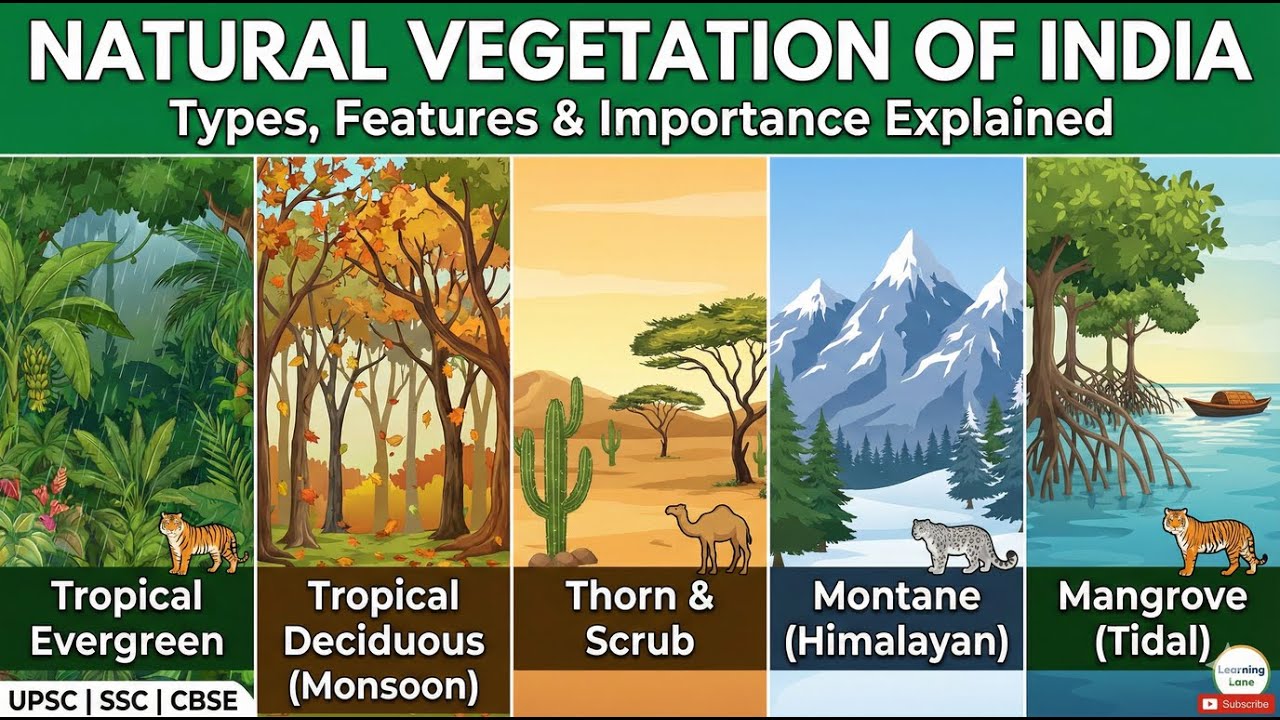 🌿 Natural Vegetation of India | Types, Features & Importance Explained