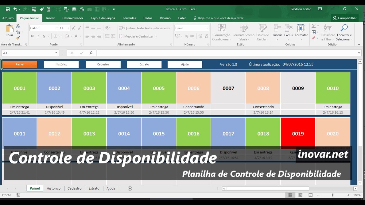 Planilha de Controle de Disponibilidade