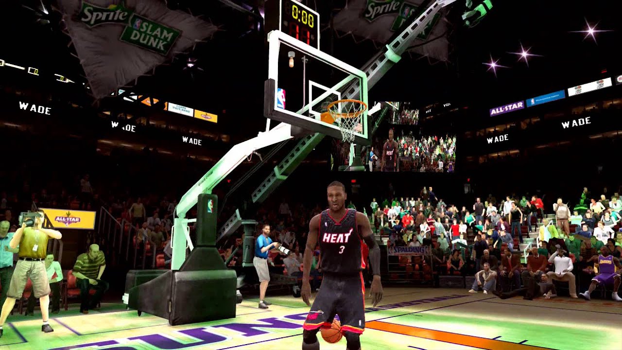 NBA Live 09 — конкурс бросков сверху Sprite (Коби, Д. Уэйд, Л.Б.Дж., В.К.)
