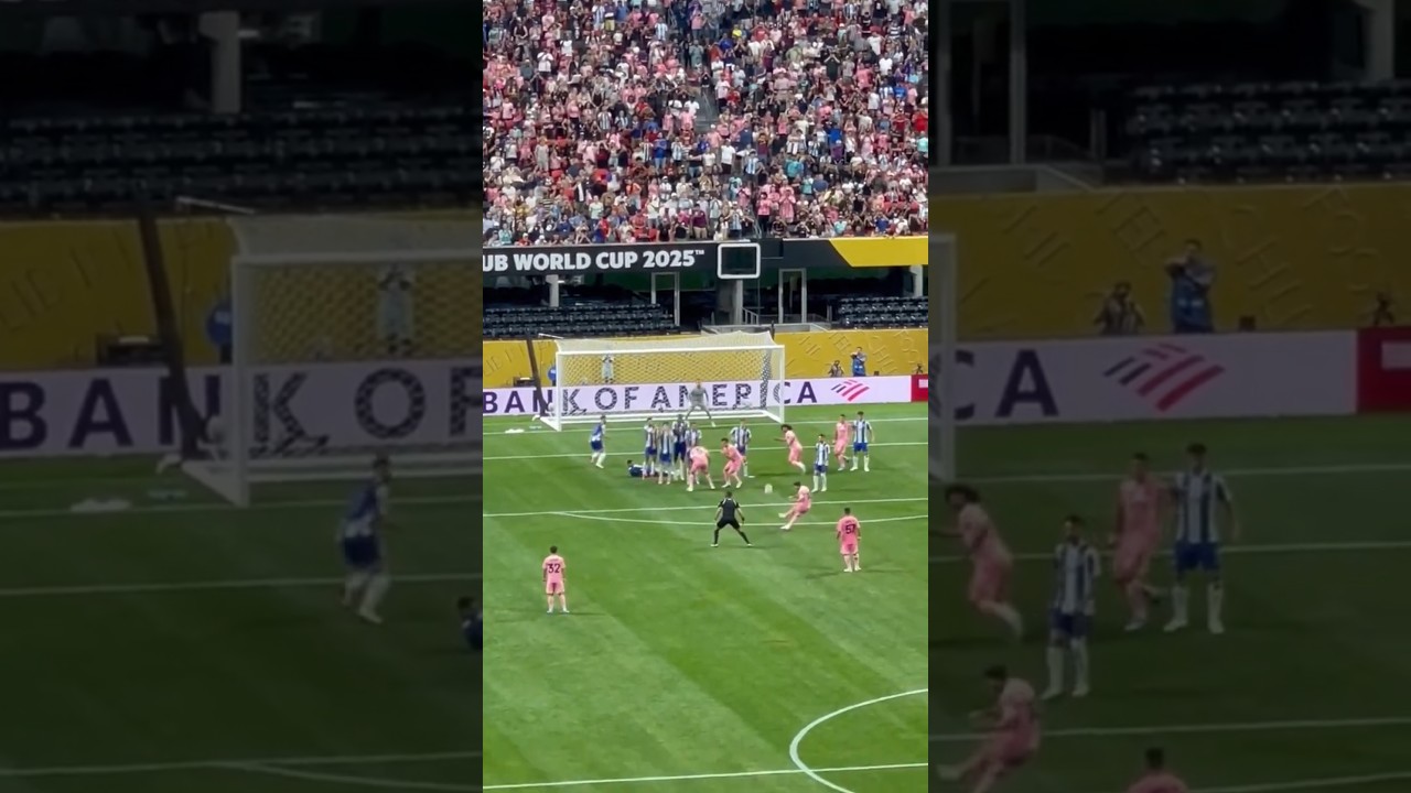 Leo Messi perfect free kick. Inter Miami vs Porto 2-1. World Cup Clubs 2025