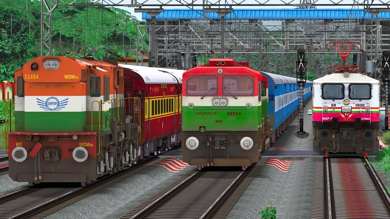 TRAINS HEAVY TRAFFIC AT RAILWAY STATION | BUMPY RAILROAD | Train Simulator | Railwork | NTG GAMING