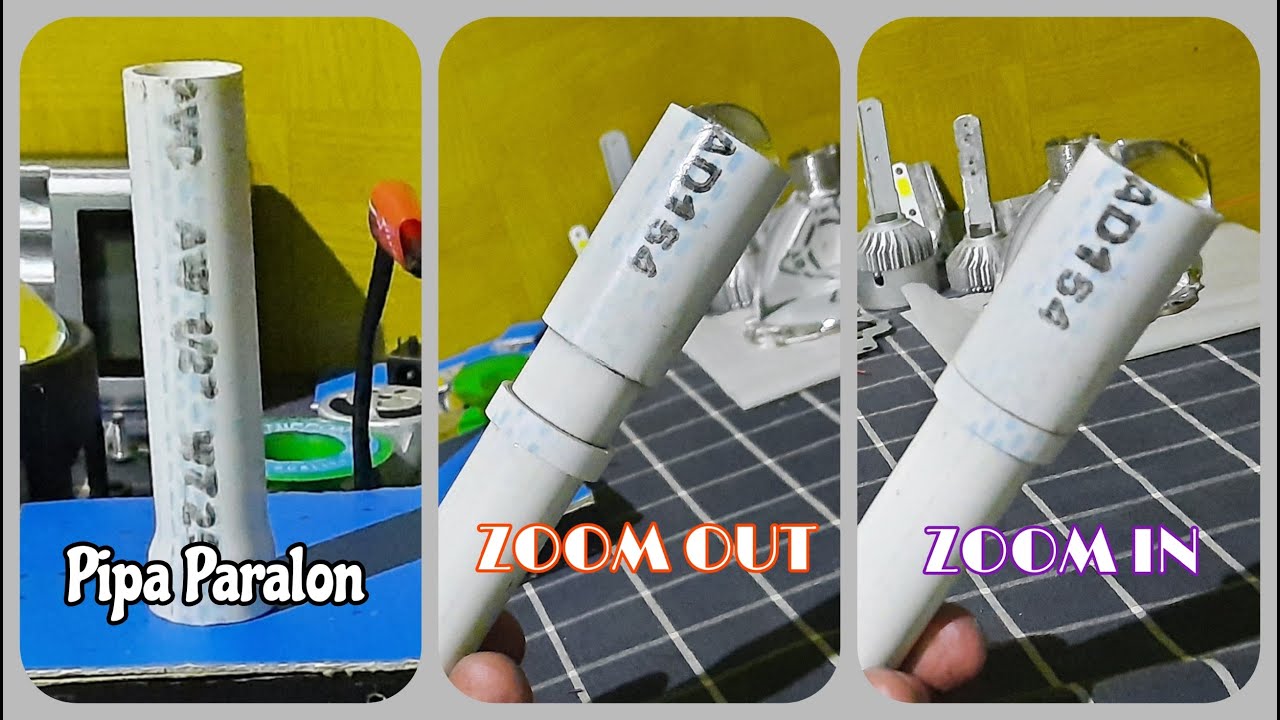 Membuat senter led zoom in-out dari pipa paralon bekas.