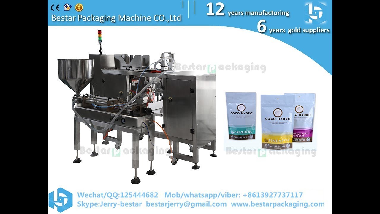 Bestar packaging Shampoo, shower gel, liquid cosmetics, self standing bag automatic metering packagi