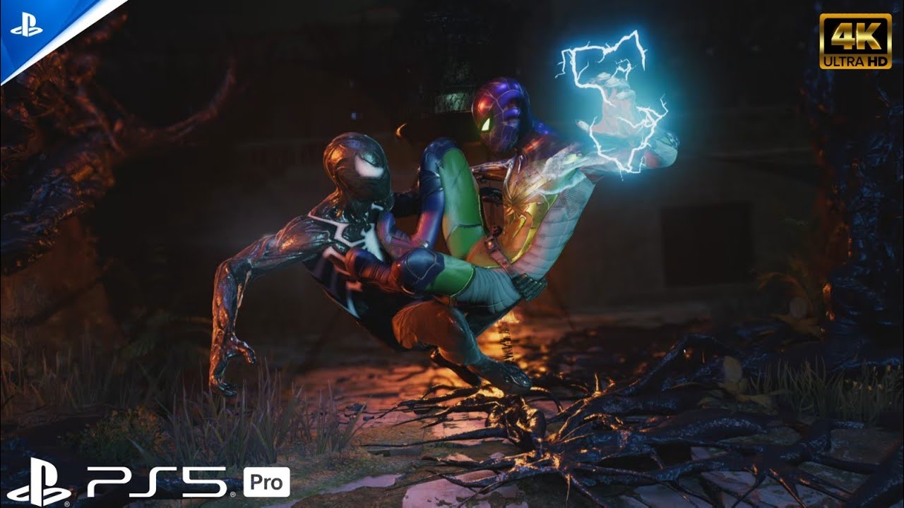 Геймплей Spider-Man 2 на PS5 Pro, 60 кадров в секунду, 4K.