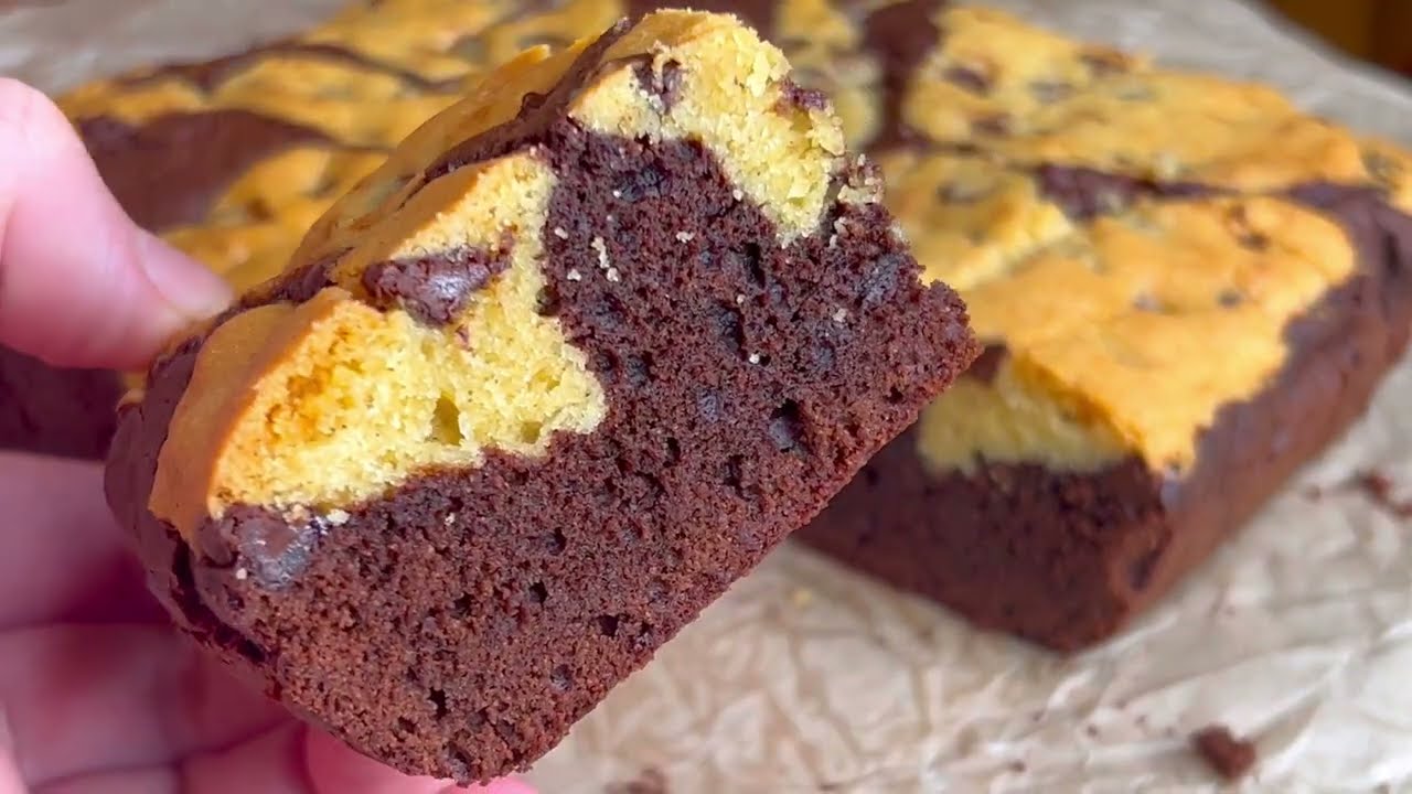 Простой рецепт «Бруки»: 5 ингредиентов 🍪🍫 Дуэт печенья и брауни