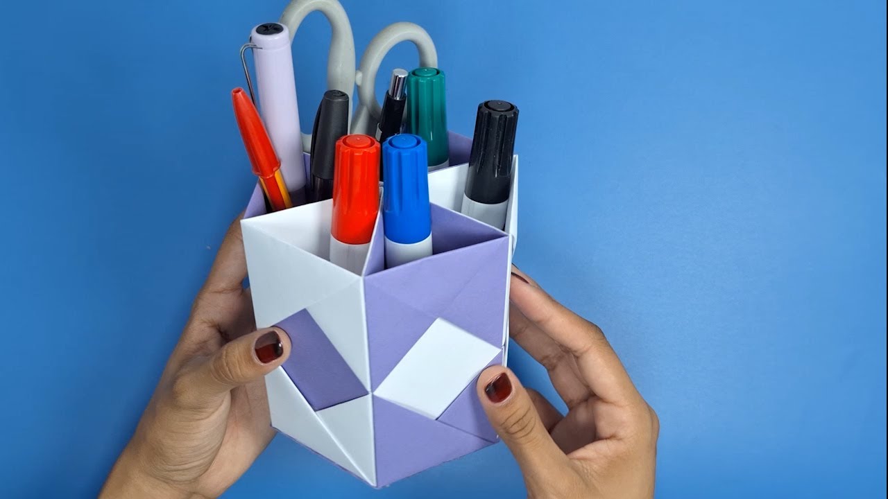 organizador de escritorio✨Porta lapices manualidad de papel✨ manualidades de papel✨origami