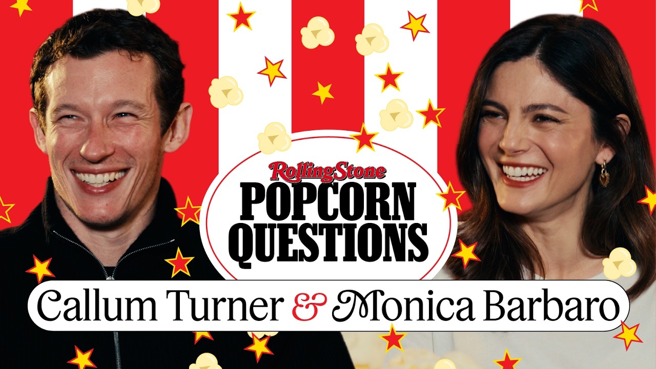 Callum Turner & Monica Barbaro Answer Popcorn Questions: Pick-Up Lines, Secret Talents & More