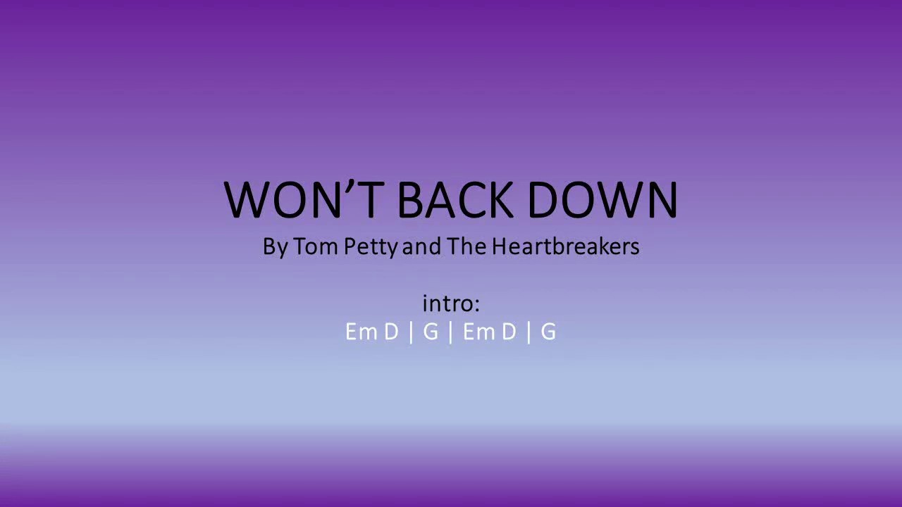 Won't Back Down by Tom Petty - Easy chords and lyrics
