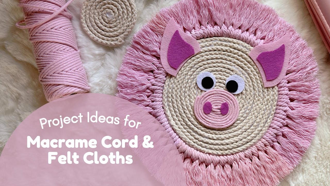 Easy to make Macrame Cord & Felt Projects Ideas | Animal Coasters