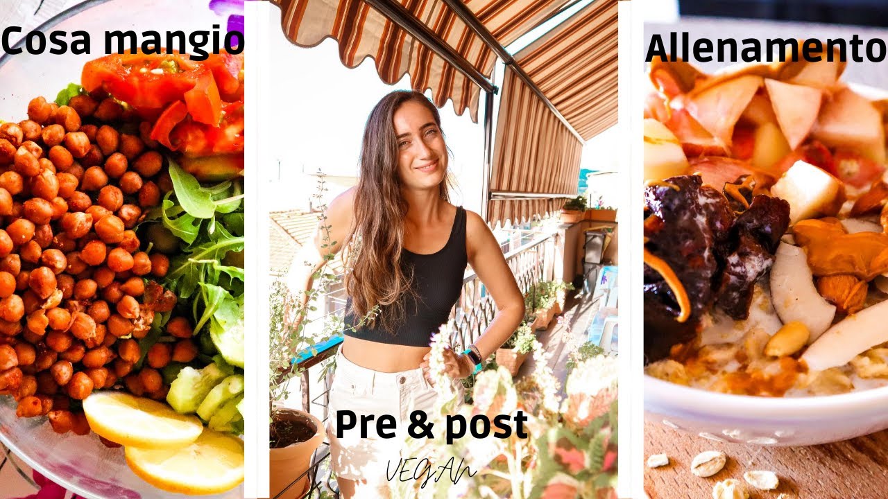 COSA MANGIO in un giorno pre e post allenamento VEGAN | ricetta CECI CROCCANTI al forno