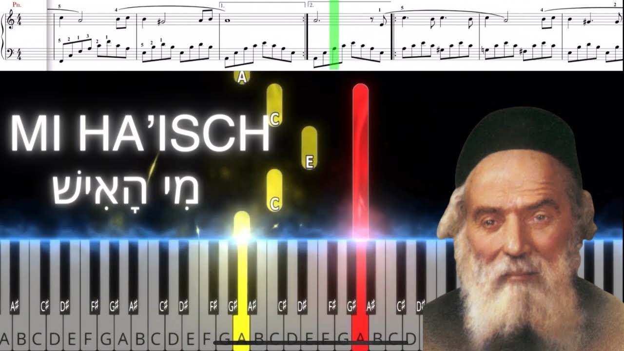 Mi Ha&rsquo;isch | מי האיש | Jewish song tutorial | 🎶midi +  🎹 piano sheet music