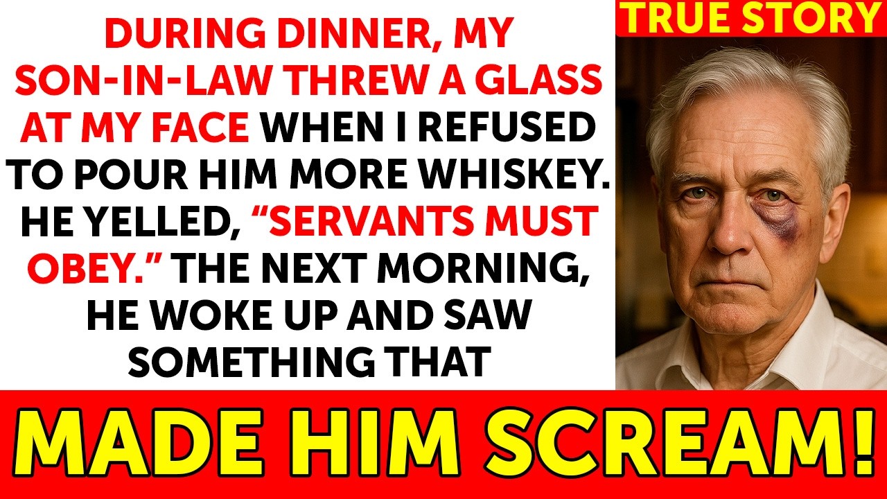 During Dinner, My Son-In-Law Threw A Glass At Me Because I Refused To Pour Him More Whiskey.