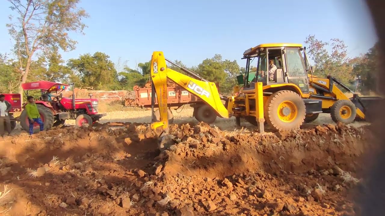 JCB 5CX Fully Loading Sand Tipper Tractor Tata Truck And Dumper Accident Pit Pulling Out JCB 3dx jcp