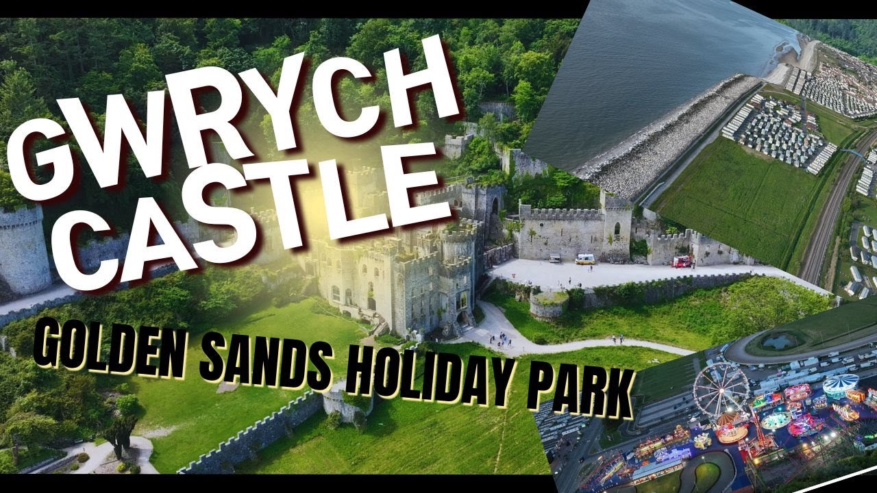 Gwrych Castle and Golden Sands Holiday Park UK Travel Drone