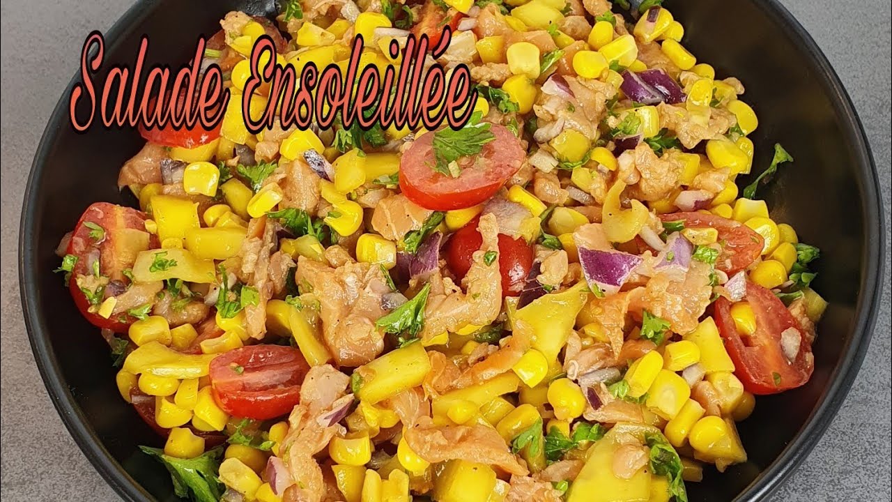#85 Salade Ensoleillée Saumon fumé mangue 🥭, Sunny Salad Smoked salmon mango 🥗.