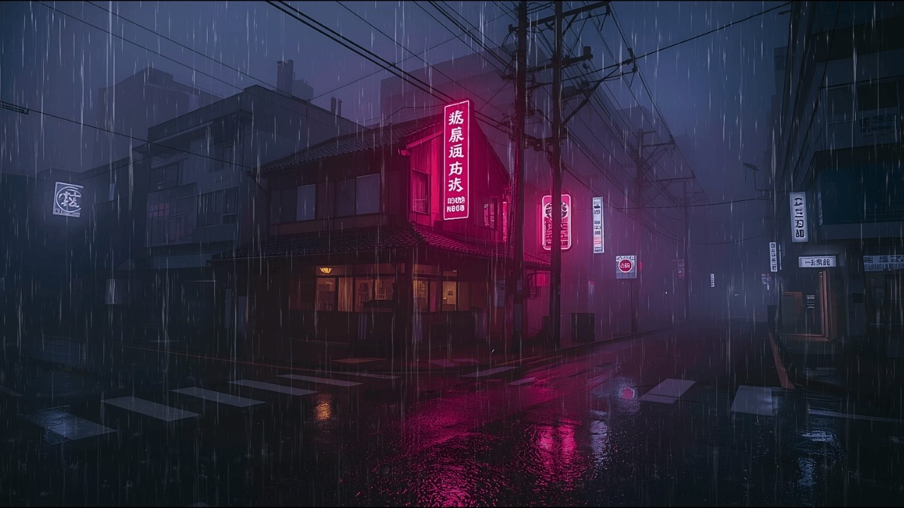 Calm Tokyo Rain at Nightfall (90s) — Nostalgic Lofi Beats for Focus