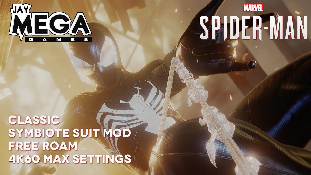 Marvel's Spiderman Comic Accurate Symbiote Suit Mod Free Roam PC 4K 60 Max Settings