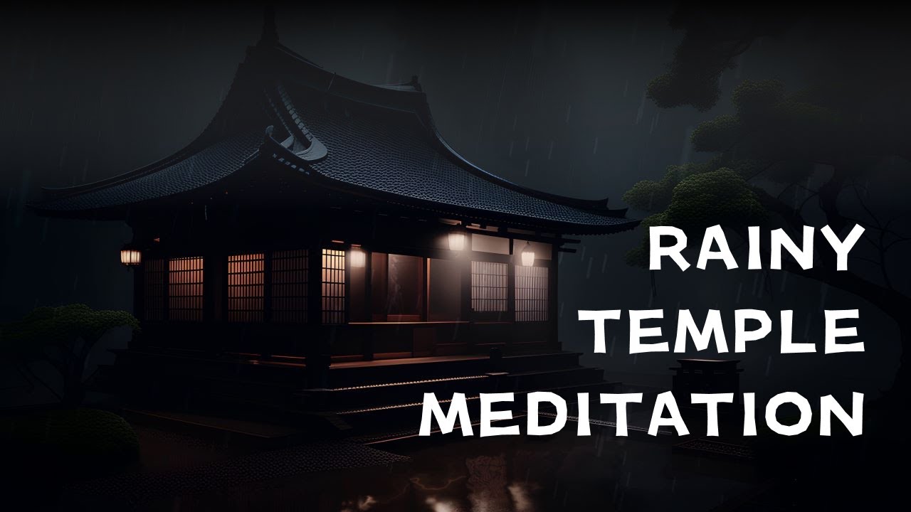 [4K] Ancient Zen Temple in the Rain - Soothing Japanese Music For Relaxation, Meditation, Healing