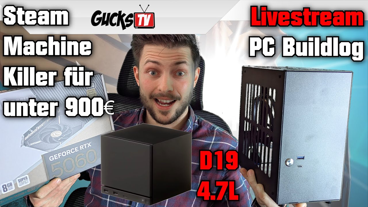 Steam Machine Killer für unter 900€ 😲🔥 D19 4.7L SFF + Zotac RTX 5060 Solo 🔴 PC Buildlog Livestream