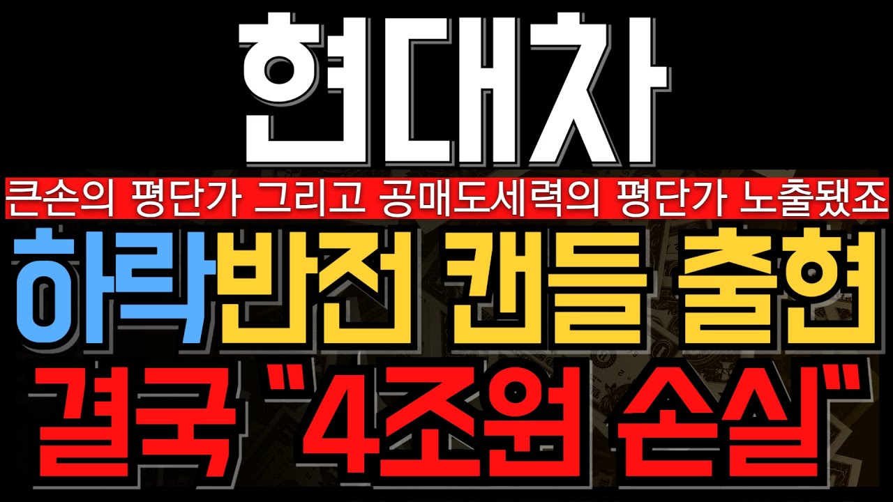 [현대차 주가 전망] 눈뜨고 4조원 손실 결국 큰손의 평단가 그리고 공매도세력 평단가만 노출됐죠 앞으로 주가 궁금하시다면 꼭 확인하세요
