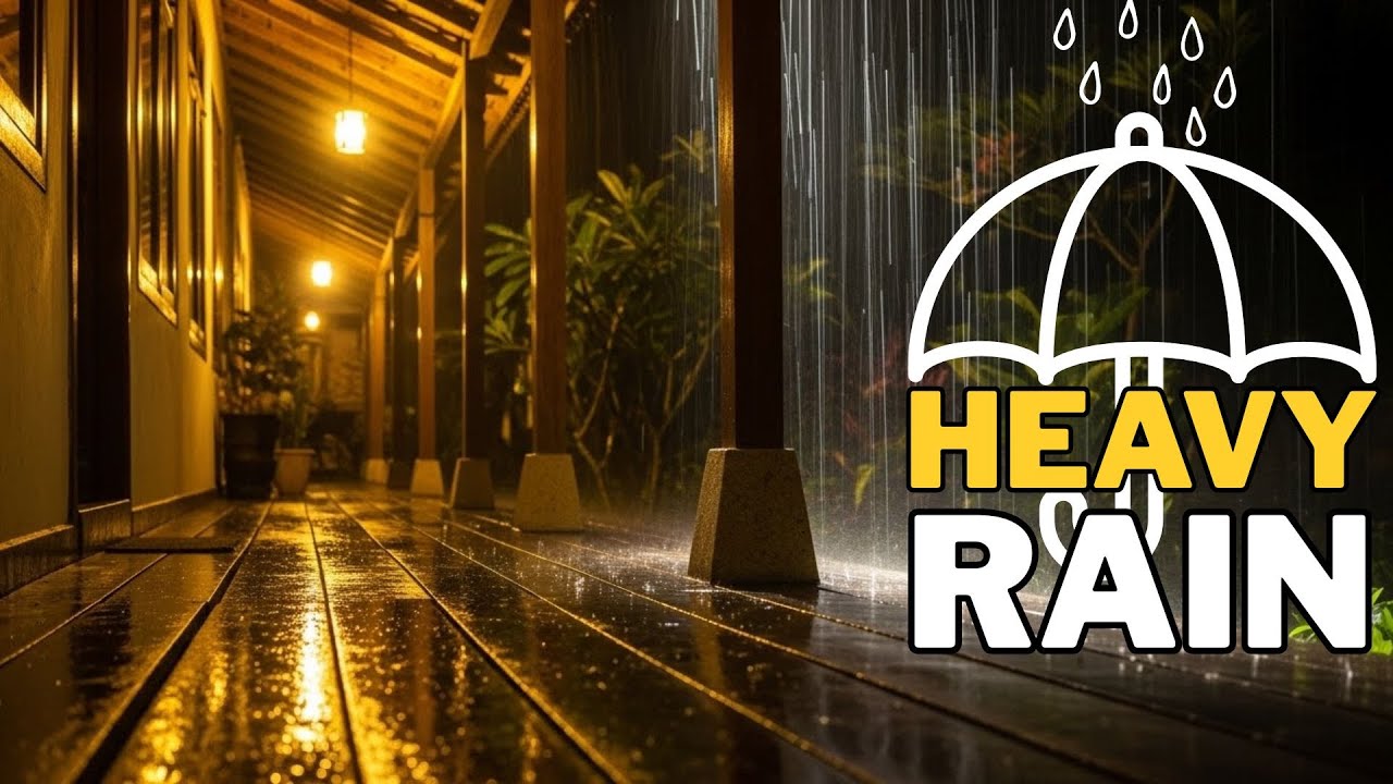 Night Rainstorm ASMR | Heavy Rain Sounds for Sleeping, Healing & Stress Relief