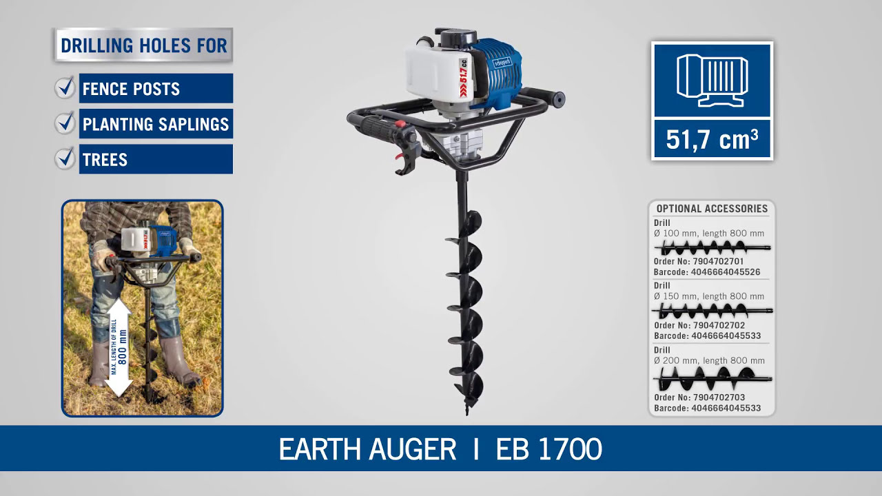 Scheppach EB1700 I ERDBOHRER I EARTH AUGER