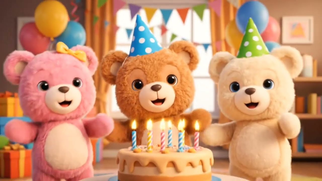 🎂 Песня &laquo;С днем ​​рождения&raquo; 🎉 3D мультфильм для детей | Видео с детского дня рождения | Детские п...