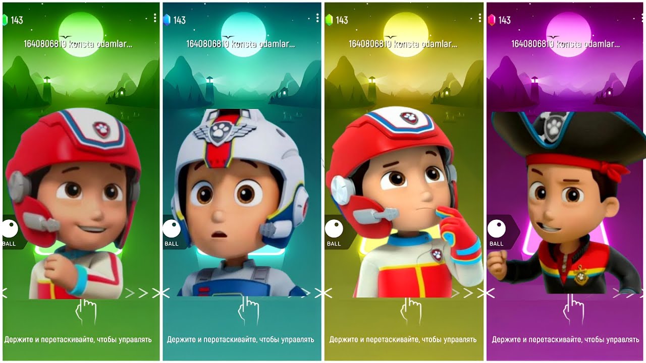 PAW Patrol - Skye vs Chase vs Marshall vs Rubble Tiles Hop EDM Rush