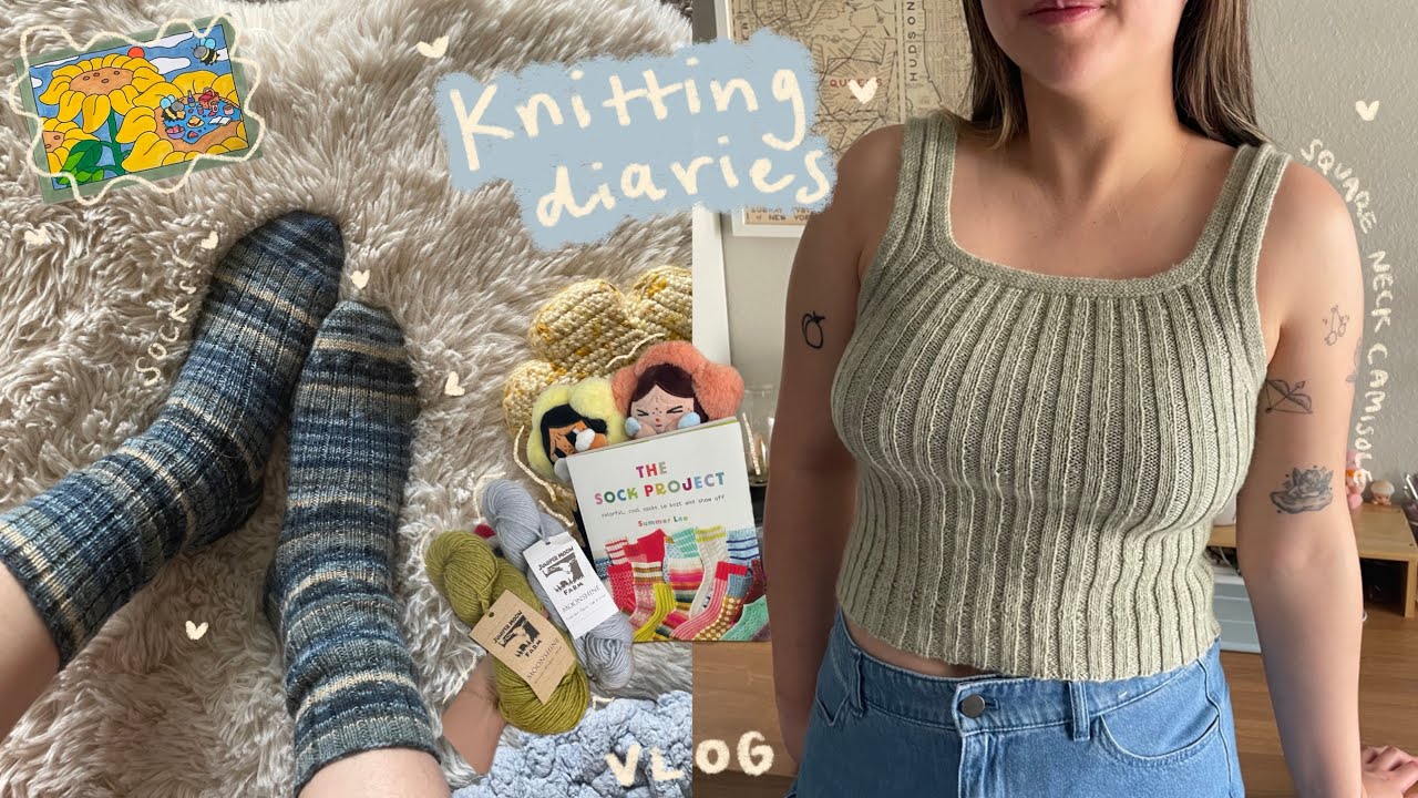🧸 local yarn stores, square neck camisole & more socks | vlog