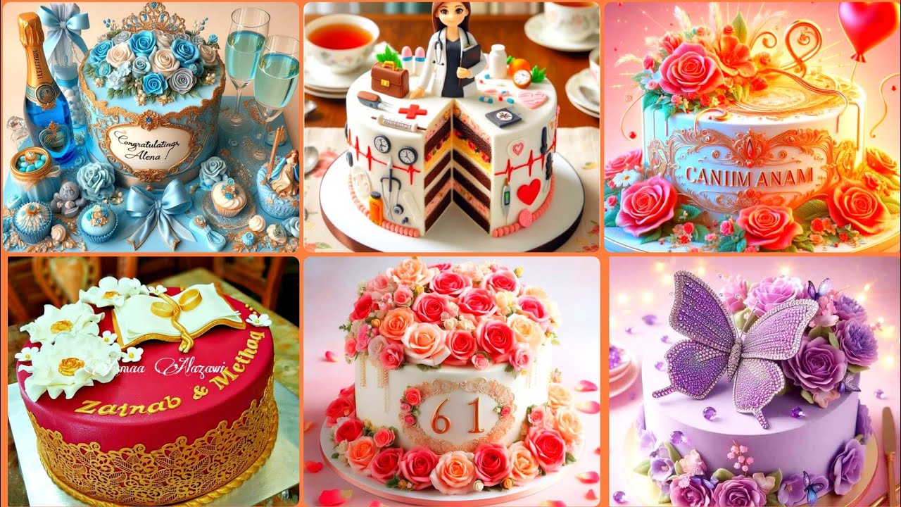 Happy birthday and happy New Different decoration Cake 🎂 Ides