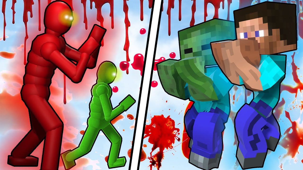 Minecraft NPC Fights Smart AI in Overgrowth Mods Gameplay | Dynamic Ragdoll Physics