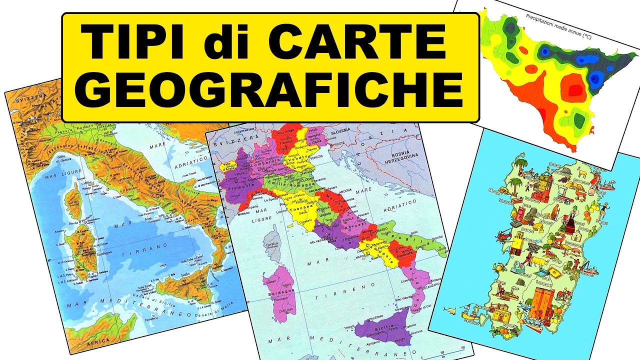 🗺 TIPI di CARTE GEOGRAFICHE - Carta Fisica, Politica, Tematica e Muta 📚 (Geografia)
