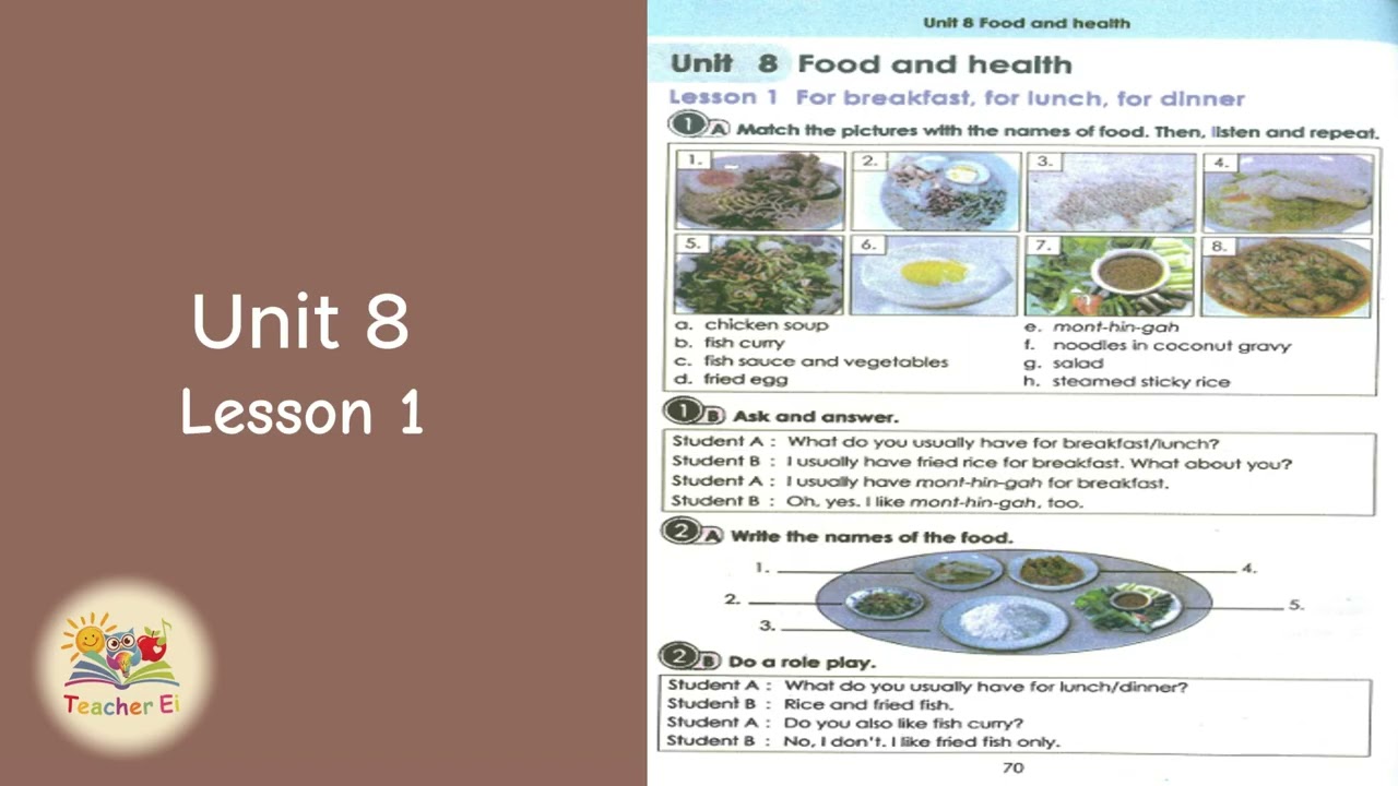 Grade 4 | English Unit 8 | Lesson 1 | Food and Health