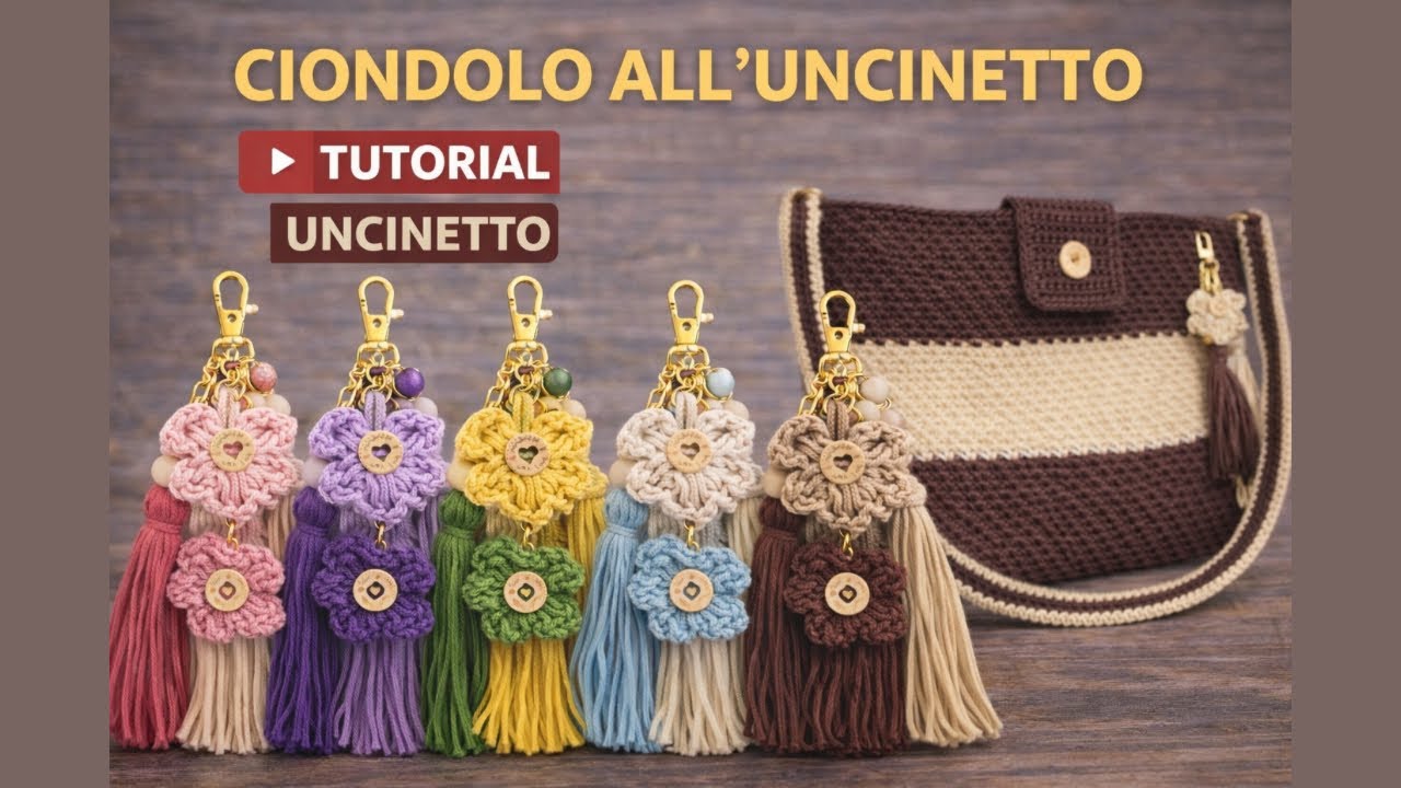 Tutorial: semplicissimo ciondolo all’uncinetto per abbellire le tue borse 