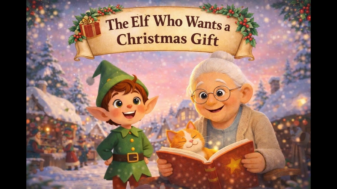 Buddy the Elf Who Wants a Christmas Gift | Gentle Christmas Bedtime Story for Kids with a lullaby.