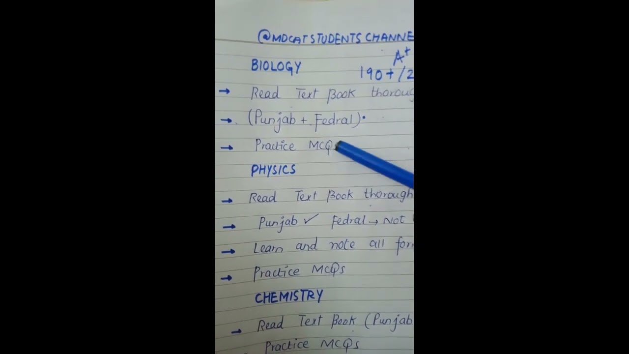 How to prepare MDCAT Exam to get 190 + marks.Tips for position holders.