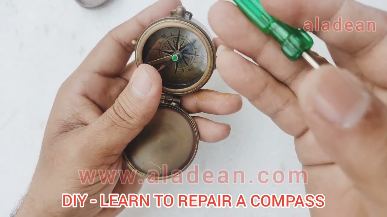 how to fix a fallen needle brass compass - learn DIY repair compasses with broken needle