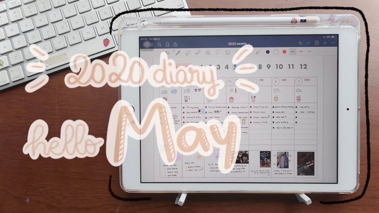 Diary on iPad 🌱| 2020 May weekly diary on iPad (Eng-sub)