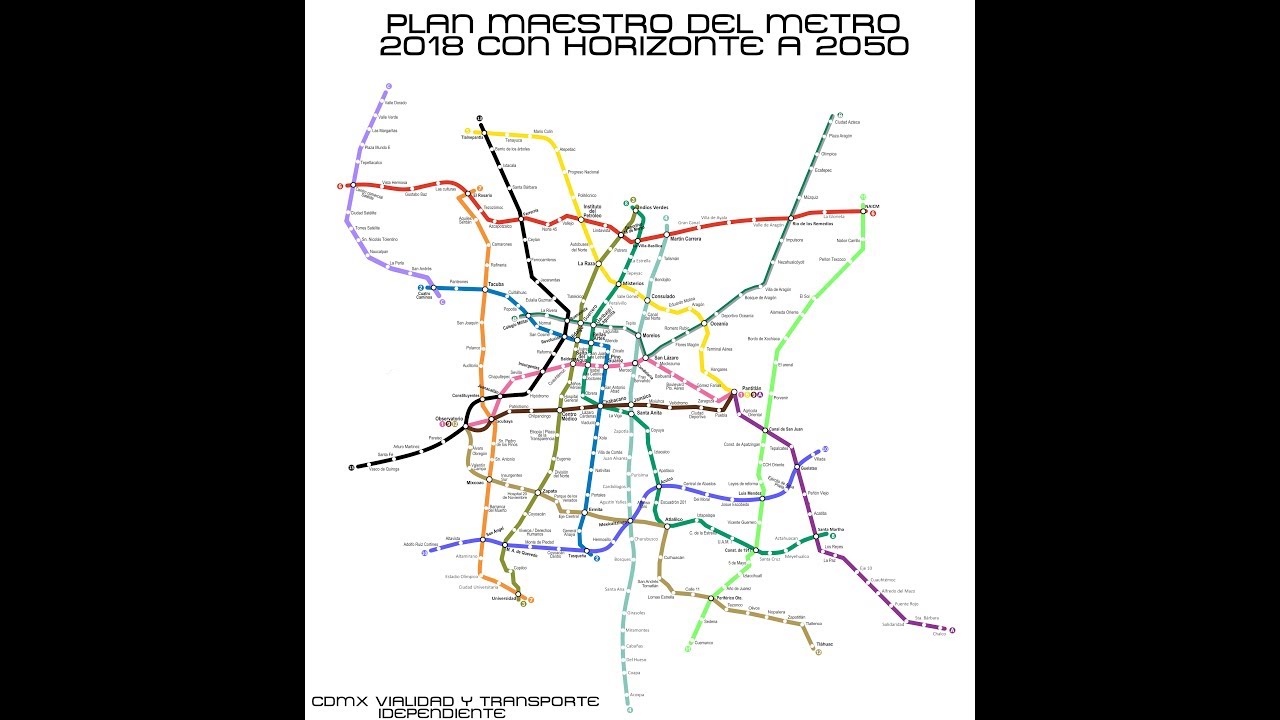 Plan maestro del metro CDMX 2018 Horizonte 2050 [Fan made]