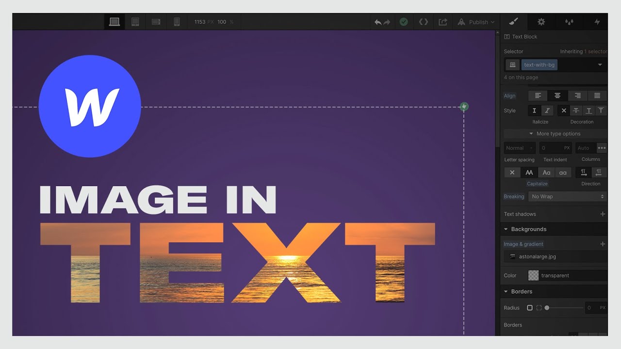 HOW TO PLACE AN IMAGE IN TEXT ON WEBFLOW: Easy SVG Text Masking For Web Design