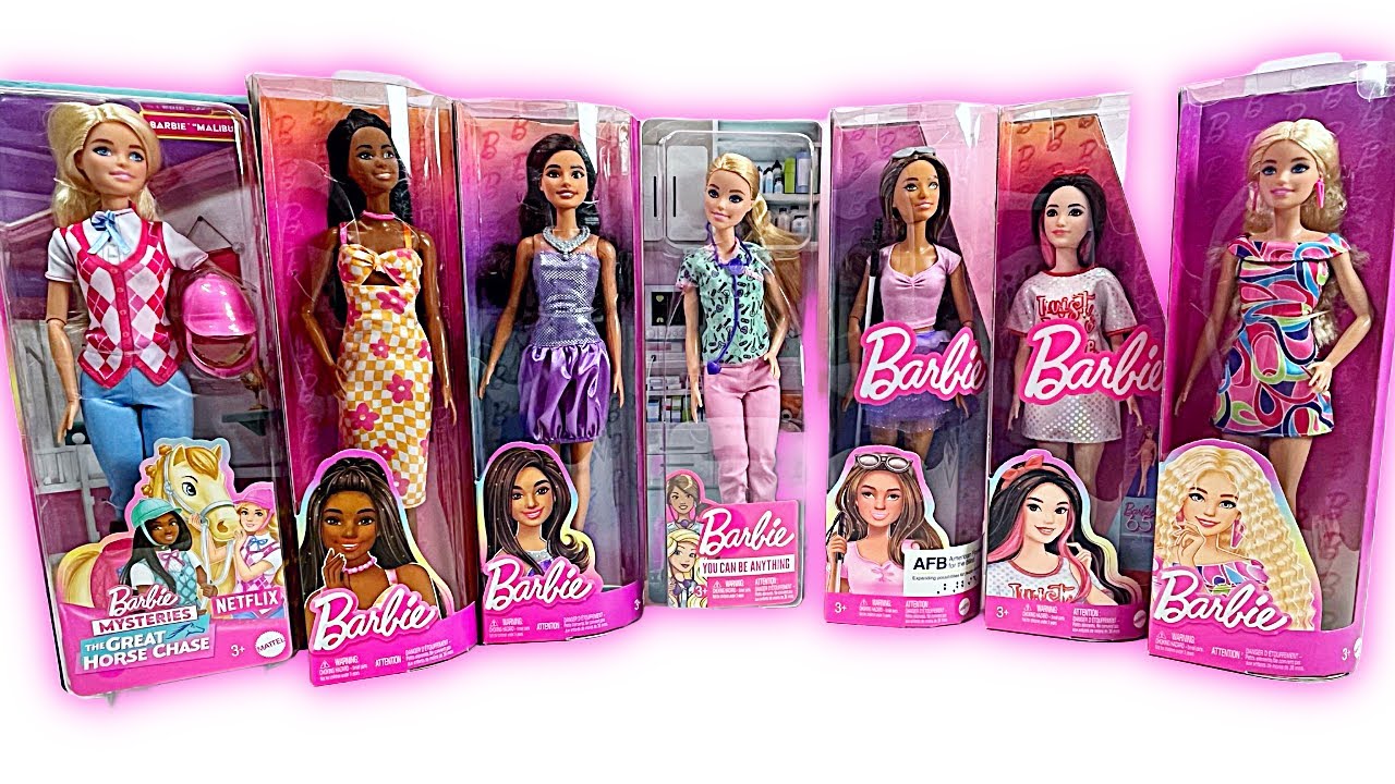 ASMR Unboxing Barbie Fashionistas 7 Dolls to Unbox! New 2025 Editions!  Oddly Satisfying, No Talking