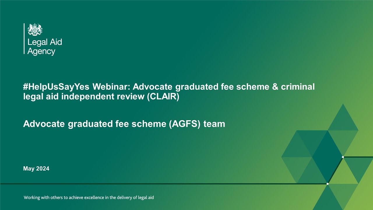 Advocate graduated fee scheme: CCCD and CLAIR