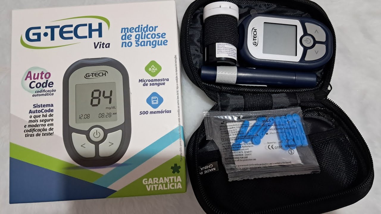 COMO MEDIR A GLICOSE OU DIABETE NO APARELHO G-TECH VITA
